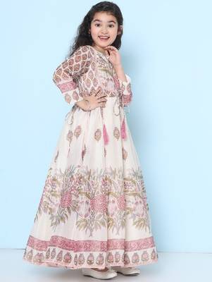 Girl floral print fit & flare maxi dress 3