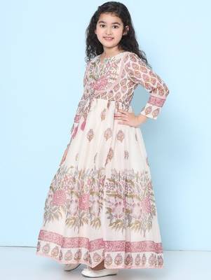 Girl floral print fit & flare maxi dress 4
