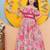 Girls floral printed gathered fit and flare maxi dress