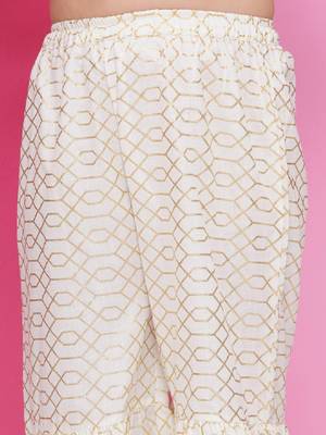 Girls printed angrakha gotta patti pure cotton kurta with sharara & with dupatta 3