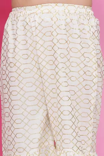 Girls printed angrakha gotta patti pure cotton kurta with sharara & with dupatta