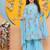 Girls floral printed regular gotta patti kurta with sharara & with dupatta