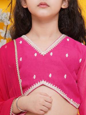 Girls floral embroidered ready to wear lehenga & blouse with dupatta 2