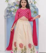 Girls embroidered mirror work ready to wear lehenga & blouse with dupatta