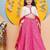 Girls floral embroidered ready to wear cotton lehenga & blouse & dupatta