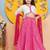 Girls floral embroidered ready to wear cotton lehenga & blouse & dupatta