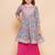 Girls floral printed empire gotta patti pure cotton kurta with sharara