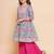 Girls floral printed empire gotta patti pure cotton kurta with sharara