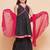 Girls ethnic motifs printed empire sequinned pure cotton kurta with sharara