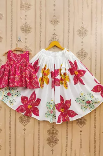 Tie and dye kedar printed lehenga choli