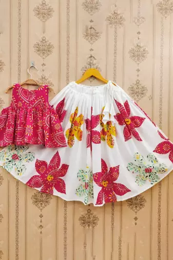 Tie and dye kedar printed lehenga choli