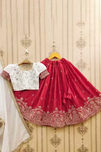Gajraj embroidered silk lehenga choli with dupatta