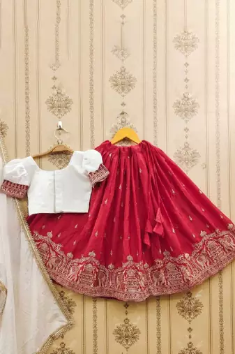 Gajraj embroidered silk lehenga choli with dupatta