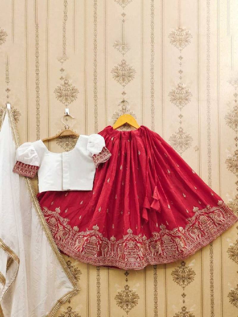 Gajraj embroidered silk lehenga choli with dupatta