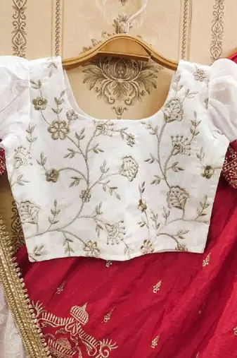 Gajraj embroidered silk lehenga choli with dupatta