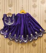 Tie and dye krishna dyed silk lehenga choli