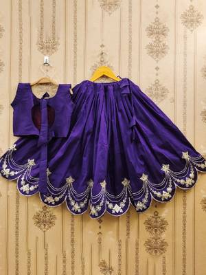 Tie and dye krishna dyed silk lehenga choli 2