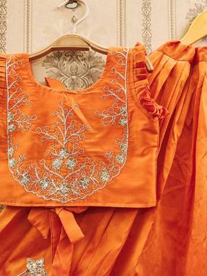 Tie and dye krishna embroidered silk lehenga choli 3