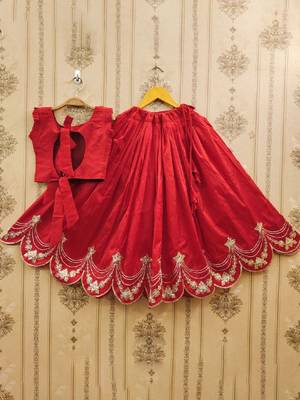 Tie and dye krishna dyed silk lehenga choli 2