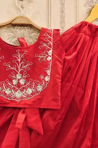 Tie and dye krishna dyed silk lehenga choli