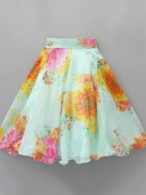 Girls printed mirror work ready to wear lehenga & blouse 3