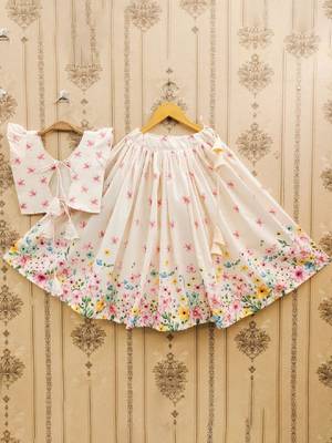Girls printed ready to wear lehenga with blouse 2