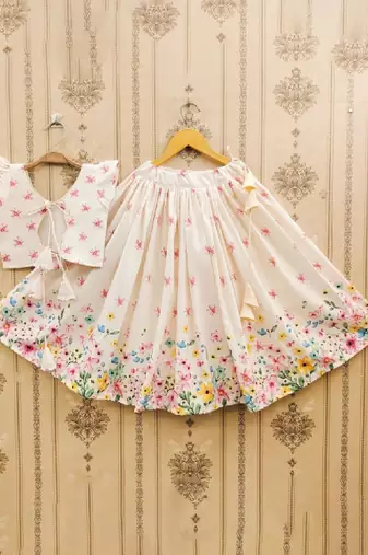 Girls printed ready to wear lehenga with blouse