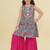 Girls ethnic motifs printed panelled gotta patti pure cotton kurta with sharara