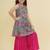 Girls ethnic motifs printed panelled gotta patti pure cotton kurta with sharara