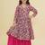 Girls floral printed angrakha gotta patti pure cotton kurta with sharara