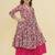 Girls floral printed angrakha gotta patti pure cotton kurta with sharara