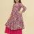 Girls floral printed angrakha gotta patti pure cotton kurta with sharara