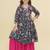 Girls ethnic motifs printed angrakha gotta patti pure cotton kurta with sharara