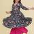 Girls ethnic motifs printed angrakha gotta patti pure cotton kurta with sharara