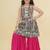 Girls ethnic motifs printed regular gotta patti pure cotton kurta with sharara