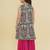 Girls ethnic motifs printed regular gotta patti pure cotton kurta with sharara