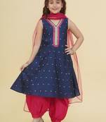 Girls ethnic motifs empire gotta patti kurta with salwar & with dupatta