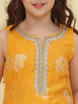 Girls ethnic motifs empire gotta patti kurta with sharara 2