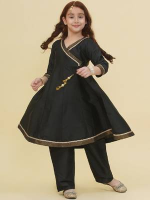 Girls angrakha gotta patti kurta with trousers 1