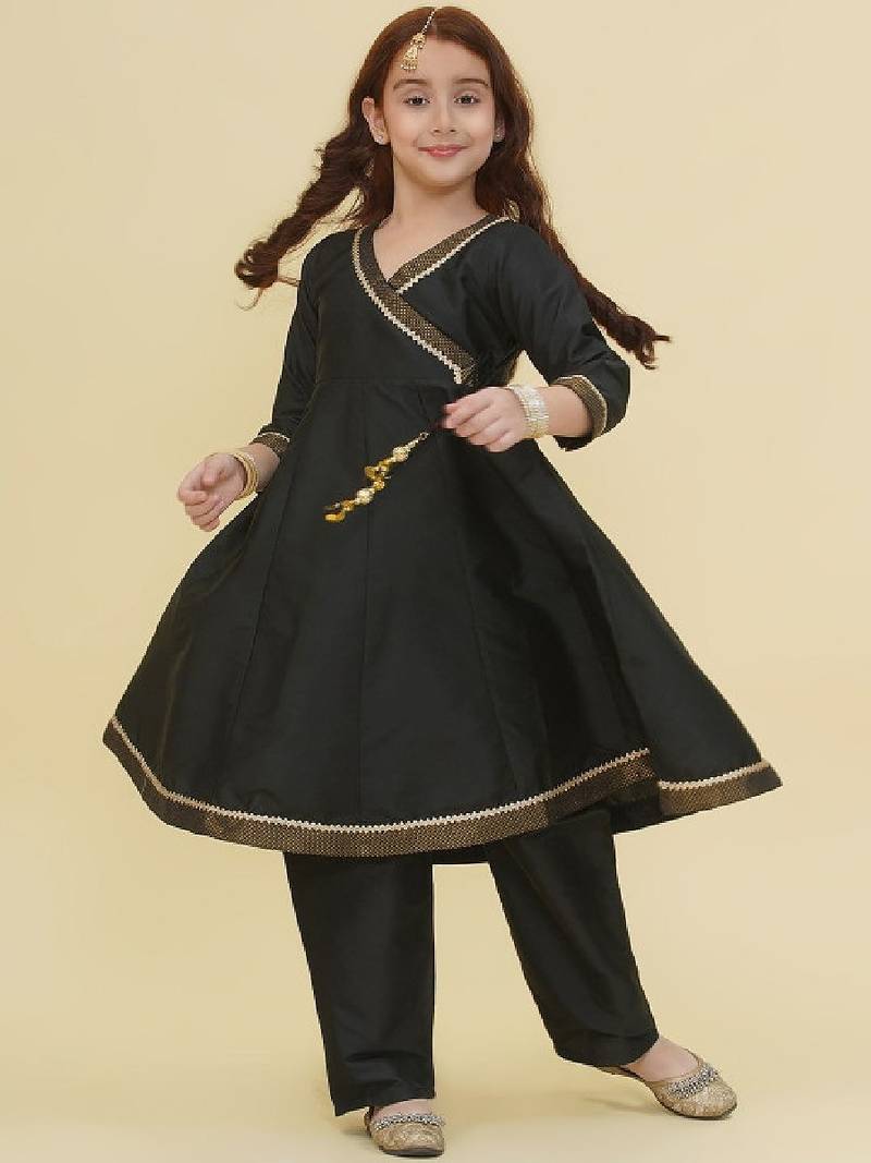 Girls angrakha gotta patti kurta with trousers
