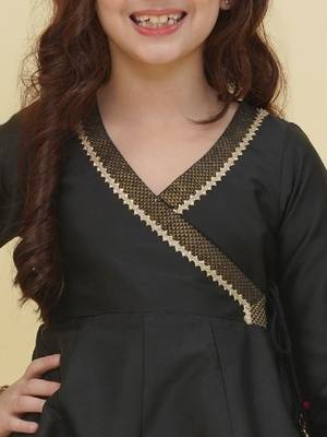 Girls angrakha gotta patti kurta with trousers 2