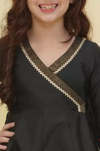 Girls angrakha gotta patti kurta with trousers