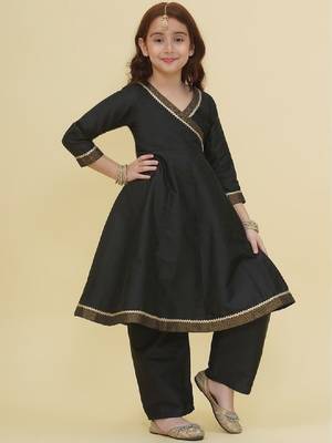 Girls angrakha gotta patti kurta with trousers 4