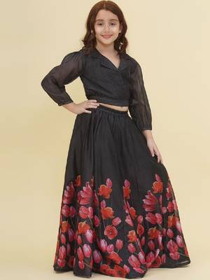 Girls printed ready to wear lehenga & 3