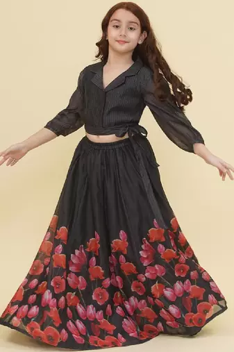 Girls printed ready to wear lehenga &