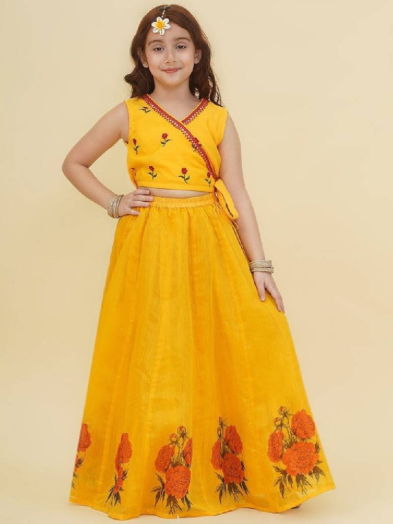 Girls embroidered ready to wear lehenga &