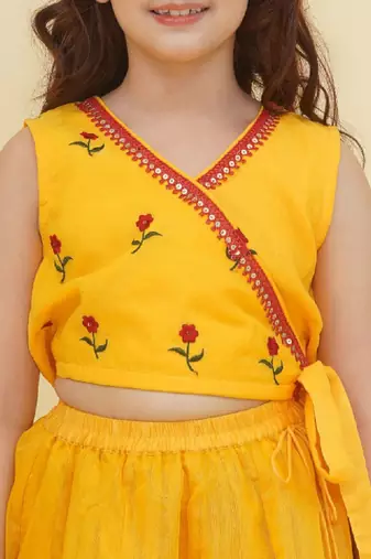 Girls embroidered ready to wear lehenga &