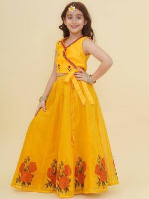 Girls embroidered ready to wear lehenga & 4