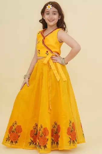 Girls embroidered ready to wear lehenga &