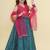 Girls embroidered mirror work ready to wear lehenga & blouse with dupatta